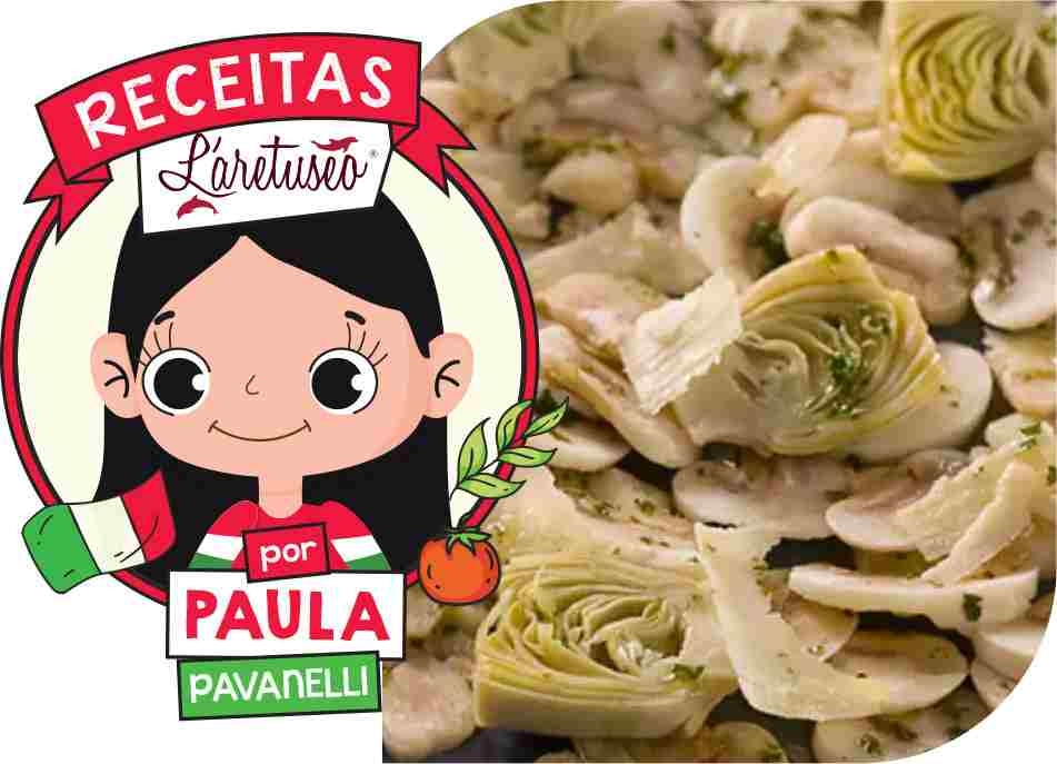 Salada de Corações de Alcachofra e Cogumelos Frescos