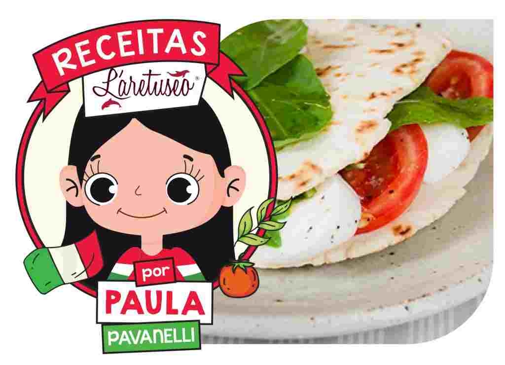 Piadina Com Salada Caprese E Rúcula